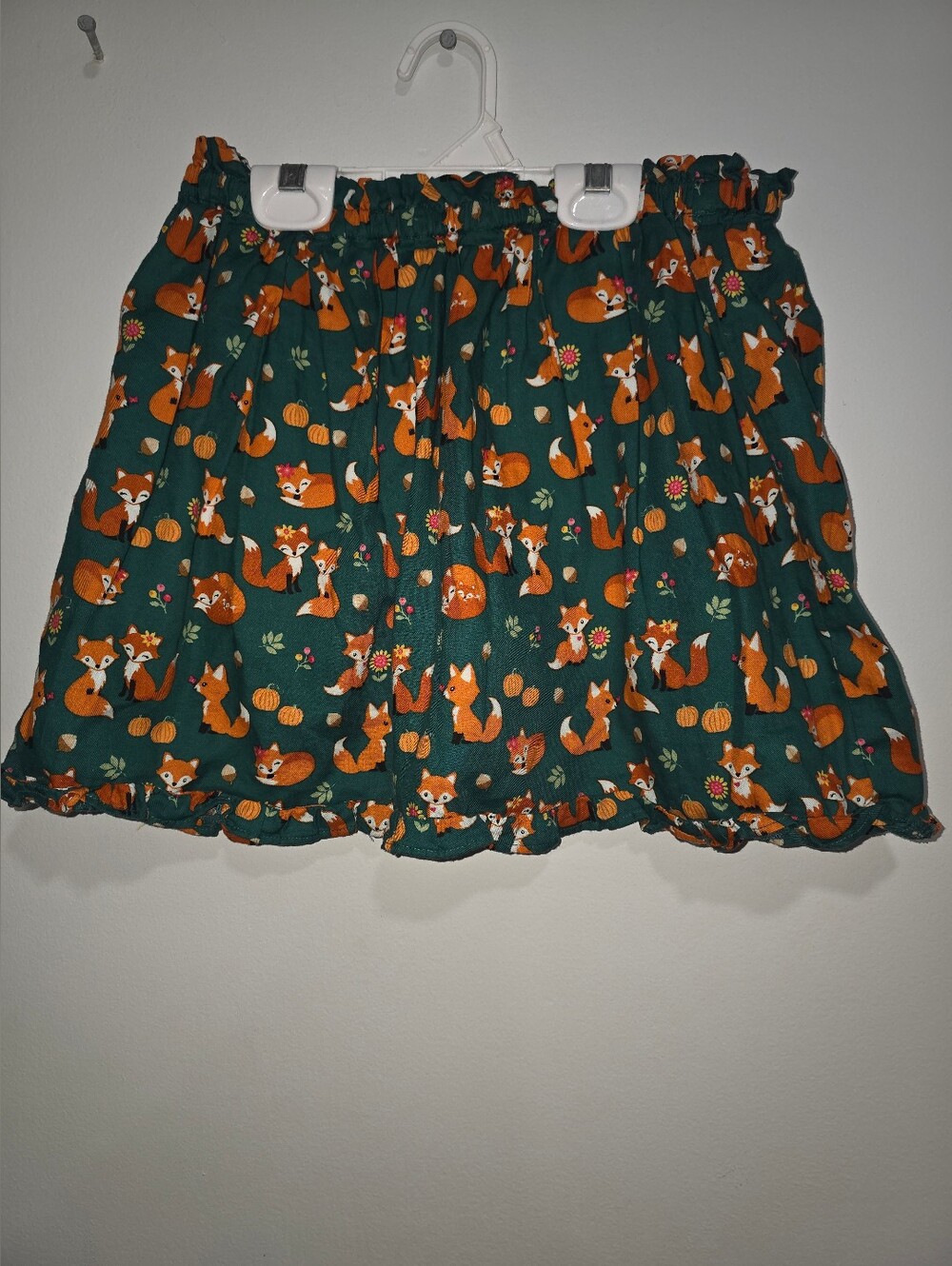 Gymboree Green Skirt with Orange Fox Print